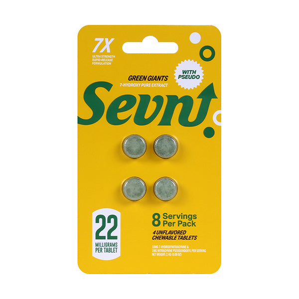 Sevn 7-Hydroxymitragynine Pure Extract 22mg Chewing Tablets With Pseudo 4pk 10ct Box - Premium  from H&S WHOLESALE - Just $110! Shop now at Y&M WHOLESALE