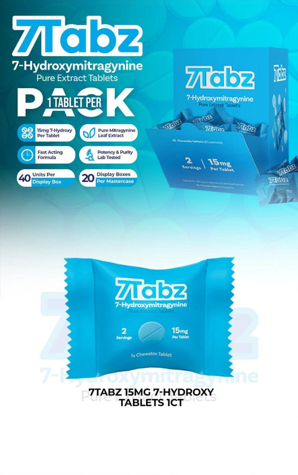 7Tabz 7-Hydroxymitragynine 1ct per Bag 15mg Per Tablet 40ct Box - Premium  from H&S WHOLESALE - Just $100! Shop now at Y&M WHOLESALE