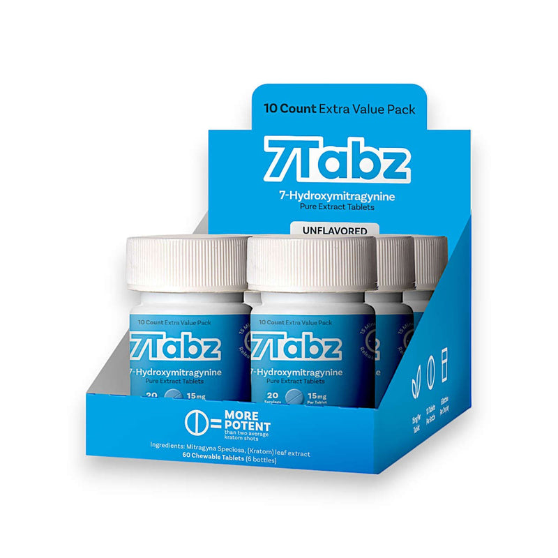 7Tabz 7-Hydroxymitragynine Supplement 10ct Bottle 15mg 6ct Box Unflavored - Premium  from H&S WHOLESALE - Just $135! Shop now at Y&M WHOLESALE