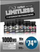 Limitless Platinum Edition 7-Hydroxy 1000mg 10pk Chewing Tablets Per-Priced $74.99 1ct Jar
