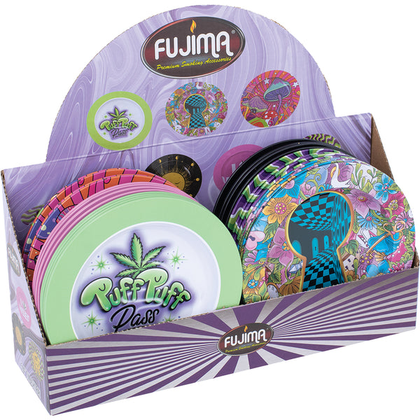 Fujima Assorted 5.4in Tin Ashtray 24ct Display Box #LTT24 - Premium  from Y&M WHOLESALE - Just $35! Shop now at Y&M WHOLESALE