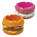 Fujima Donut & Hamburger Polystone Ashtrays 4ct Display Box
