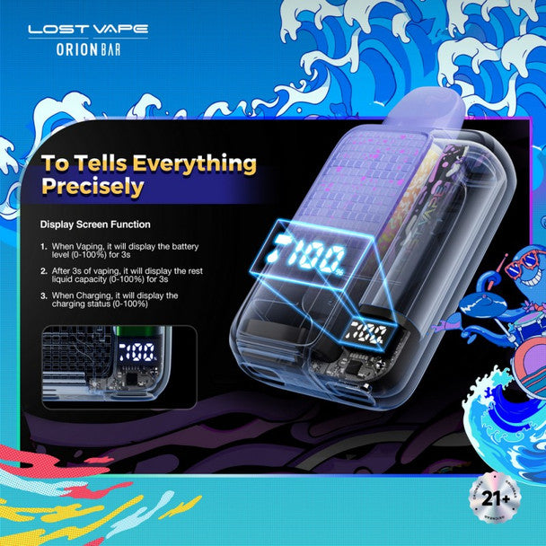 Lost Vape Orion Bar 10,000 Puffs 5% Nic Disposable Vape 5ct Display - Premium  from H&S WHOLESALE - Just $40! Shop now at H&S WHOLESALE