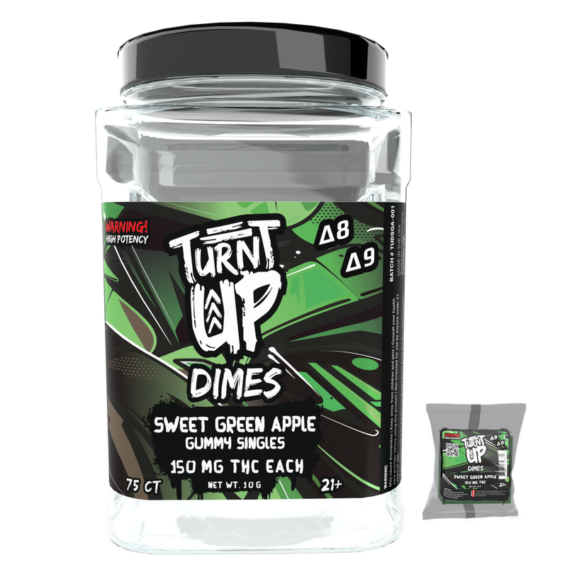 Turnt Up Keep It100 Dimes THC 75ct Jar Gummies - Premium  from H&S WHOLESALE - Just $95! Shop now at Y&M WHOLESALE