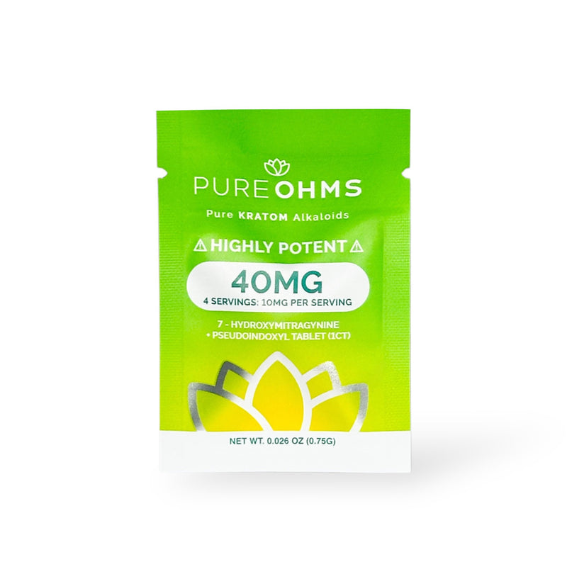 Pure Ohms Alkaloids 40mg 1ct Tablets 7-Hydroxy + Pseudoindoxyl 30ct Display Box - Premium  from Y&M WHOLESALE - Just $175! Shop now at Y&M WHOLESALE