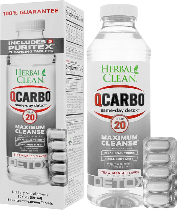 Herbal clean Qcarbo20 detox 20oz 1ct Bottle - Premium  from H&S WHOLESALE - Just $17.99! Shop now at Y&M WHOLESALE