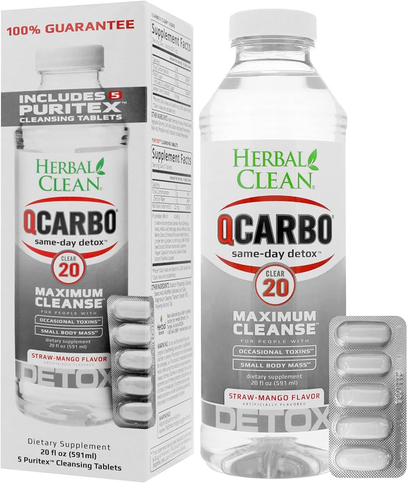 Herbal clean Qcarbo20 detox 20oz 1ct Bottle - Premium  from H&S WHOLESALE - Just $17.99! Shop now at Y&M WHOLESALE