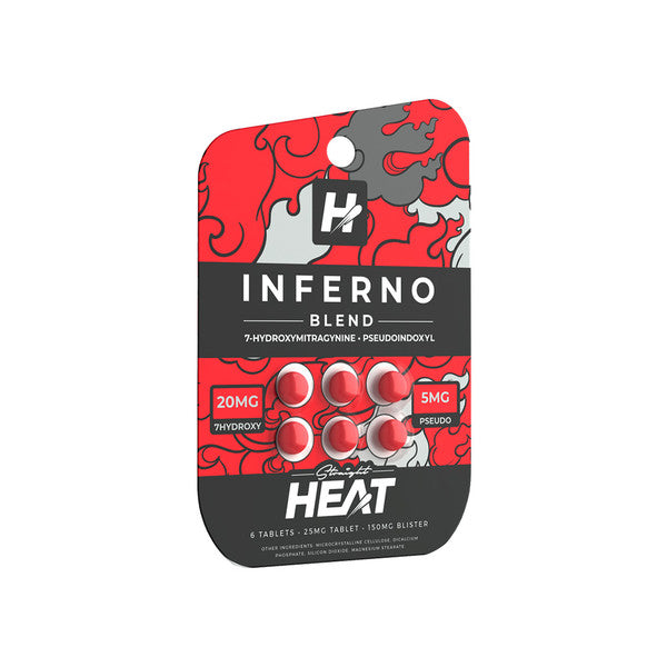 Straight Heat Inferno Blend Tabs 7-Hydroxymitragynine + Pseudoindoxyl 25mg 6ct Tablets 10ct Display Box - Premium  from Y&M WHOLESALE - Just $150! Shop now at Y&M WHOLESALE