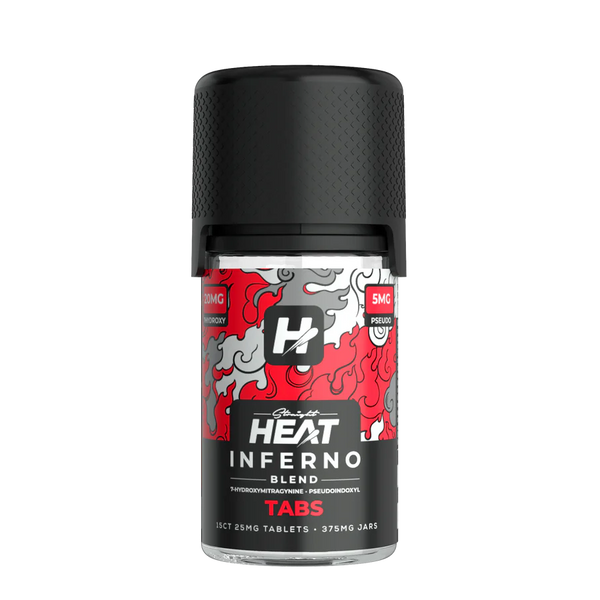 Straight Heat Inferno Blend Tabs 7-Hydroxymitragynine + Pseudoindoxyl 25mg 15ct Tablets 1ct Jars - Premium  from Y&M WHOLESALE - Just $32.50! Shop now at Y&M WHOLESALE