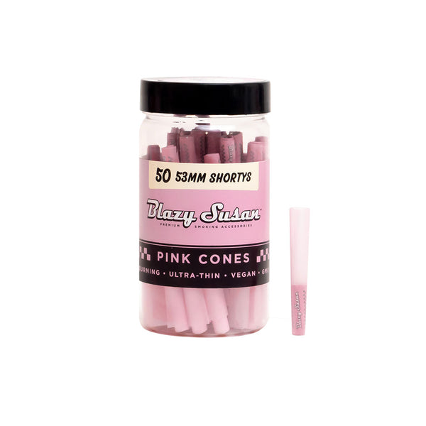 Blazy Susan Pink Cones 53mm Shortys 50ct Jar - Premium  from H&S WHOLESALE - Just $8.99! Shop now at Y&M WHOLESALE