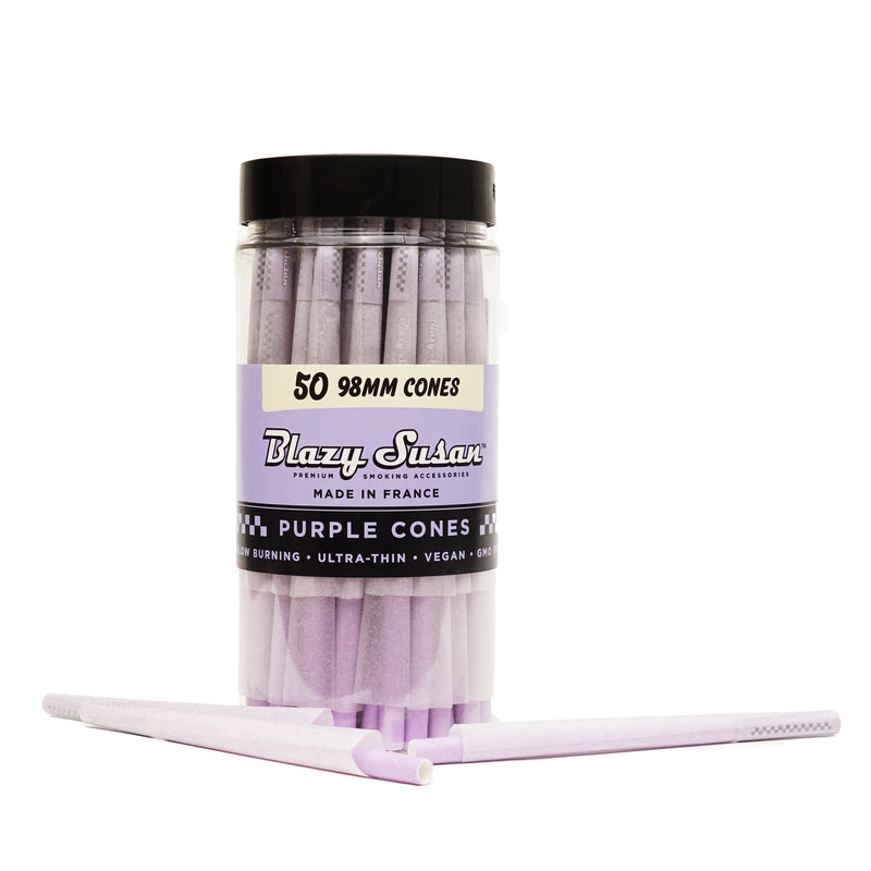 Blazy Susan Purple Cones 98mm 50ct Jar - Premium  from Y&M WHOLESALE - Just $10! Shop now at O&Z WHOLESALE