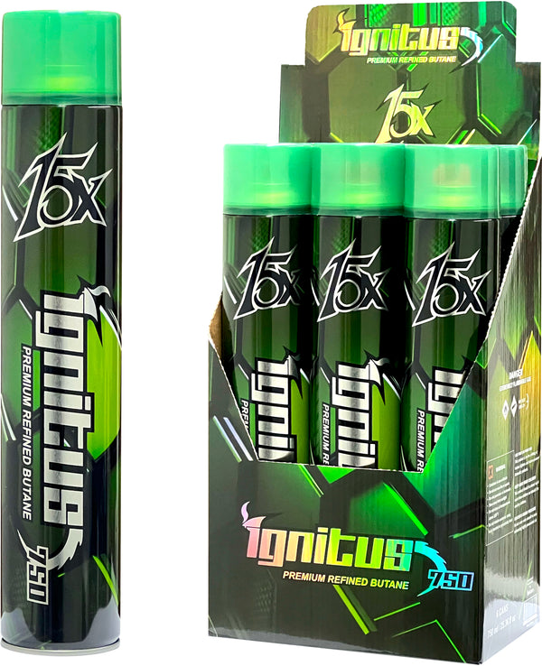 IGNITUS PREMIUM REFINED BUTANE 750ML 6ct Display Box - Premium  from Y&M WHOLESALE - Just $25! Shop now at O&Z WHOLESALE