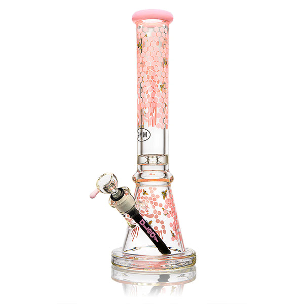 Aleaf 16’’ 9mm Slime Hollow Base Honeycomb Glass Water Pipe Purple 1ct #AL1124 - Premium  from Y&M WHOLESALE - Just $50! Shop now at O&Z WHOLESALE