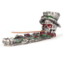 Skull With Roses Incense Burner Holder LED Eyes 1ct
