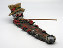 Skull With Roses Incense Burner Holder LED Eyes 1ct
