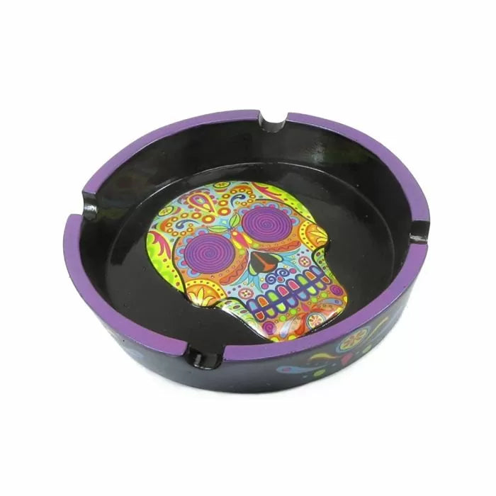 Multi Colored Day Of The Dead Ashtray 1ct