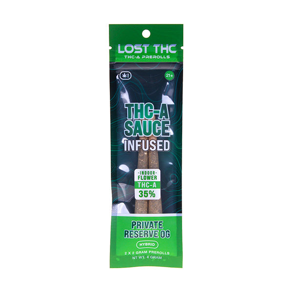 Lost THC-A Sauce Infused X2 Prerolls 2ct 2g 10ct Display Box - Premium  from Y&M WHOLESALE - Just $45! Shop now at O&Z WHOLESALE