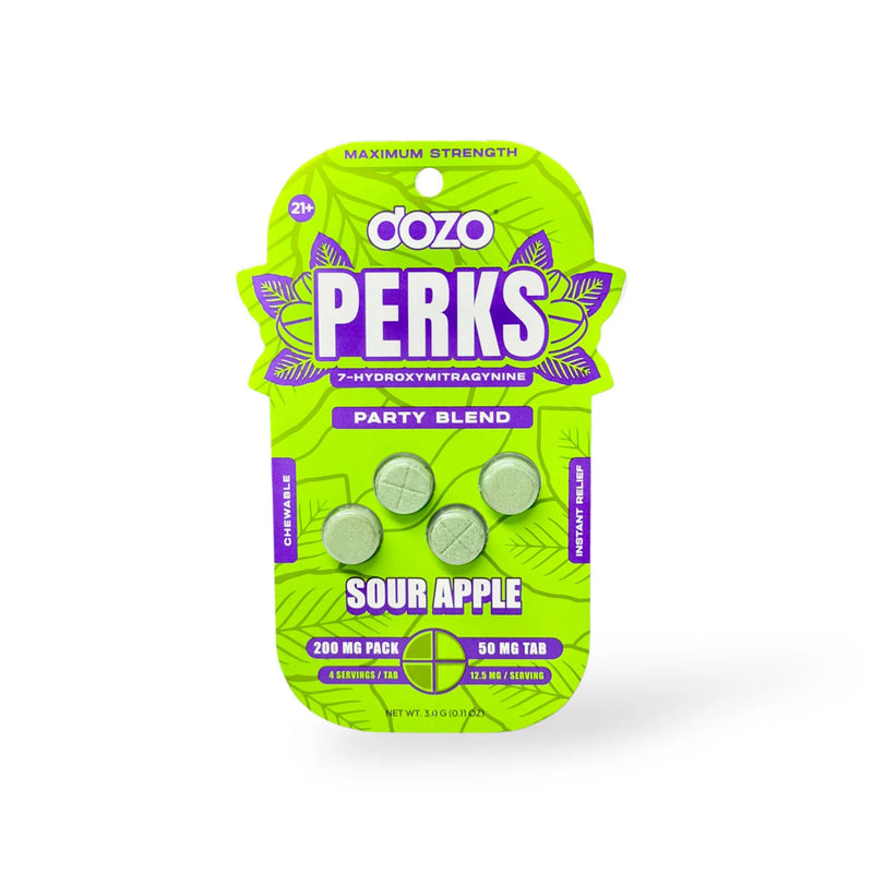 DOZO Perks 7-Hydroxymitragynine LVLUP Blend 200mg 4pk chewing tablet 10ct Display Box
