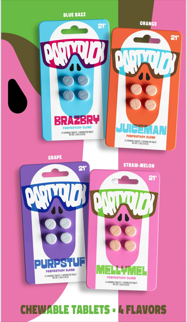 PartyDuck Proprietary Blend 4pk Chewing Tablets 10ct Display Box
