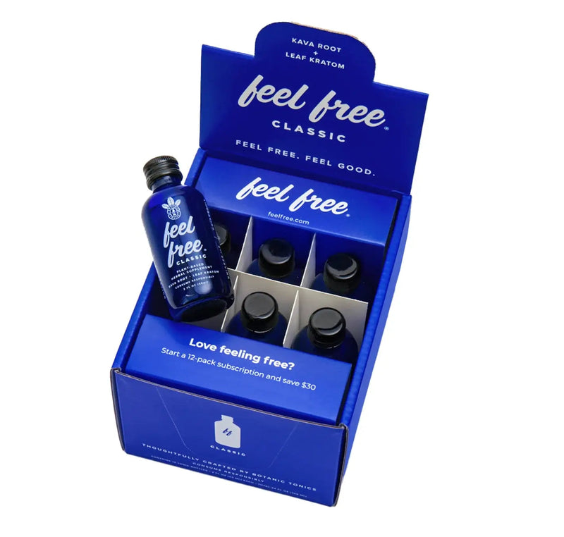 Feel Free Classic Tonic Kratom Shots 12ct Display Box