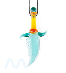 Hunting Dagger Pendant Dab Tool Necklace Strings Glass Knife Dabber 1ct GD-46