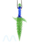 Hunting Dagger Pendant Dab Tool Necklace Strings Glass Knife Dabber 1ct GD-46