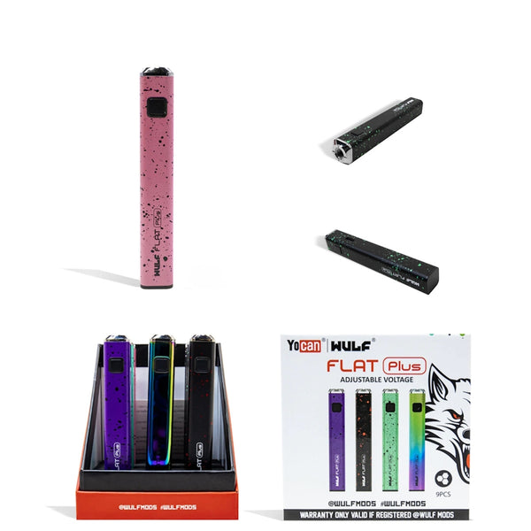 Wulf Flat Plus Cartridge Vaporizer 9pk Display Box Assorted Colors