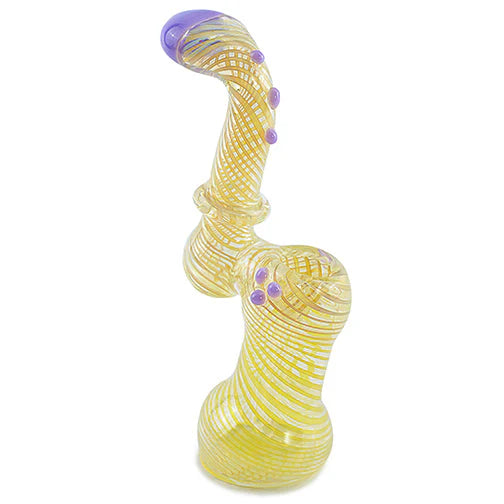 Pinstriped Large Sherlock Bubbler Glass Pipe 1ct LB-032