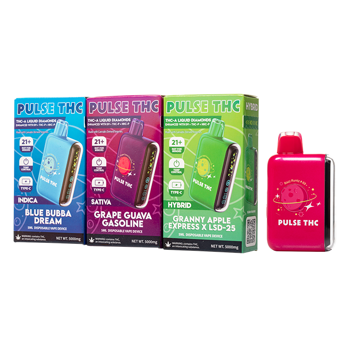 Pulse THC 5g THC-A+Liquid Diamond +D9+THC-P+HHC-P 5ct Disposable Vape - Premium  from H&S WHOLESALE - Just $95! Shop now at H&S WHOLESALE