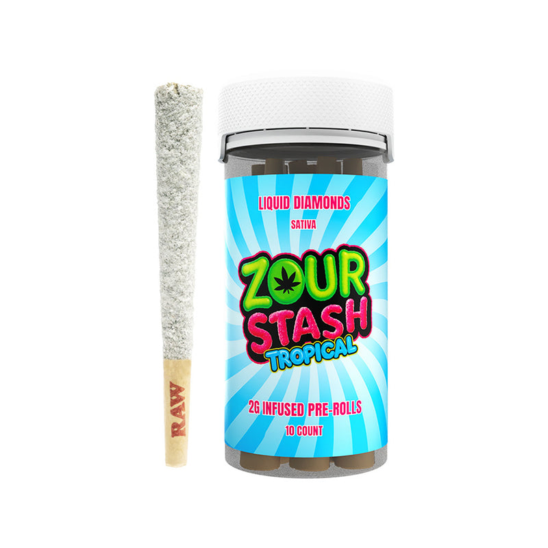 ZOUR STASH Liquid Diamonds 2g PreRoll 10count 5 in a box