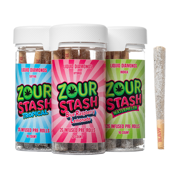 ZOUR STASH Liquid Diamonds 2g PreRoll 10count 5 in a box