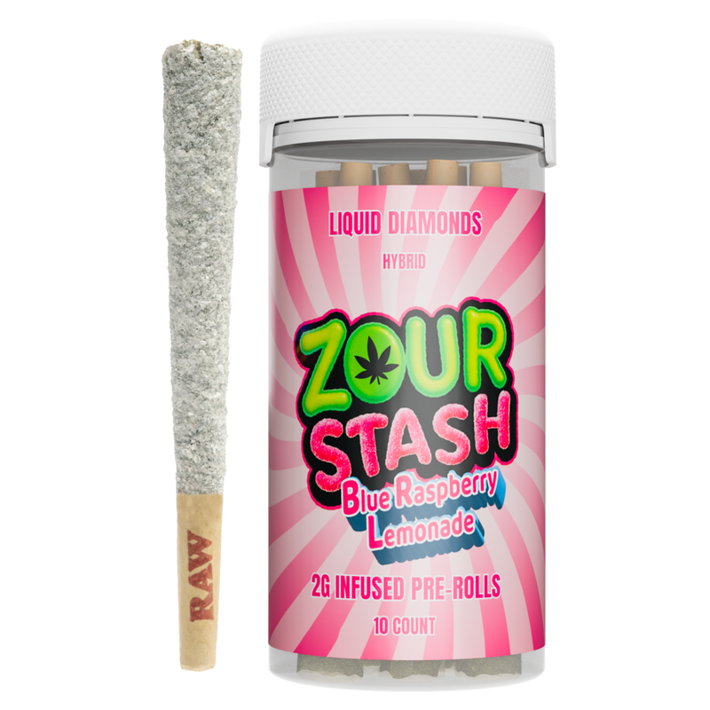 ZOUR STASH Liquid Diamonds 2g PreRoll 10count 5 in a box