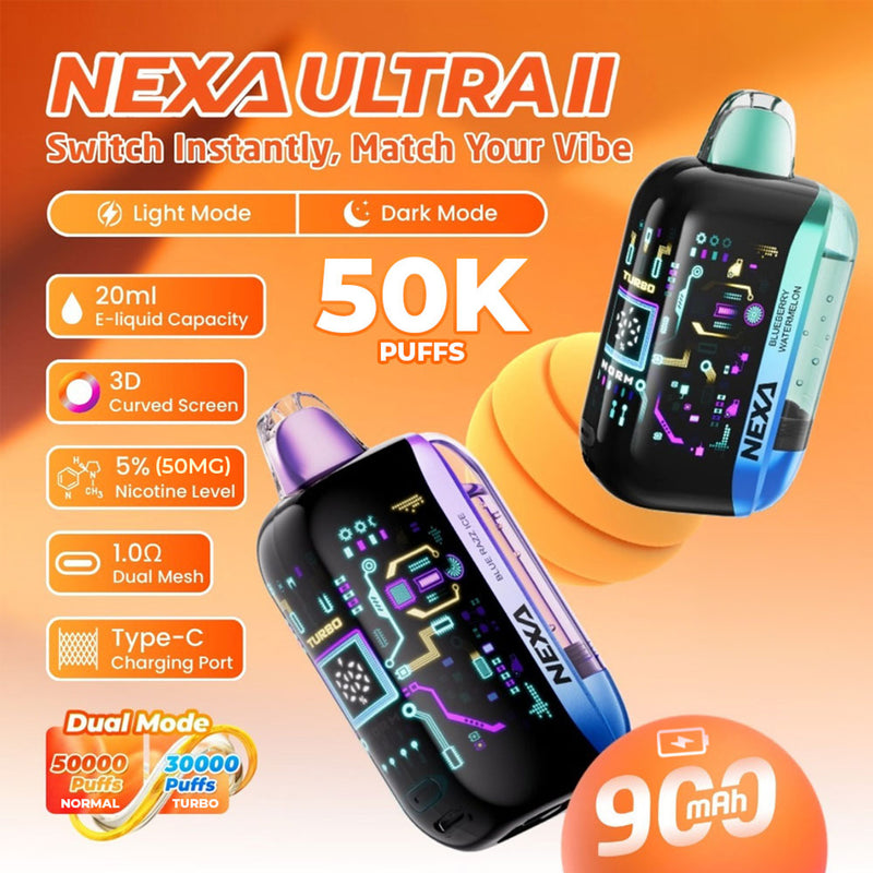 Nexa Ultra ll 50,000 Puffs 20ml Disposable Vape 5ct Display Box