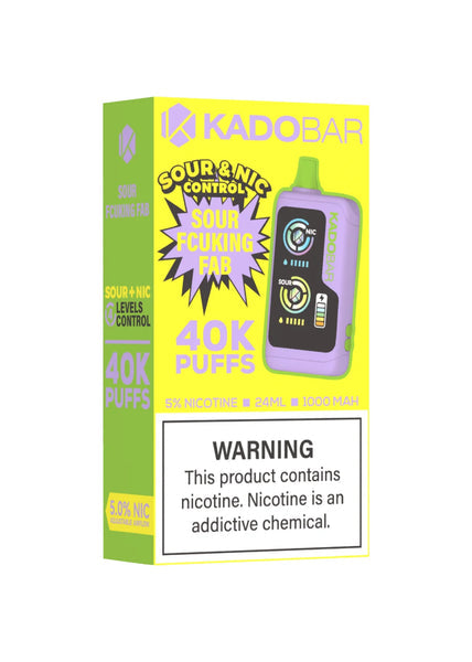 Kado Bar 5% Sour Edition & Control 40,000 Puffs Disposable Vape 5ct Display Box