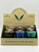 Chromium Crusher Handle Grinder Funnel Slider Window With Pour Spout 4pc CC Asst Mixed Colors 6ct Display