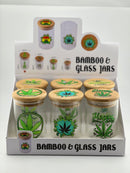 NEVER EXHALE Glass Storage Jar with Bamboo Lid 65mm 6ct box